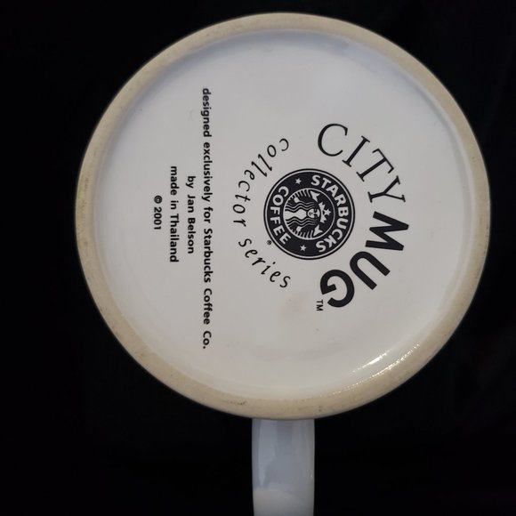 1994 City Mug Maui Blue Surfer Scene Starbucks City Mug 20 oz in packaging - Picture 7 of 11